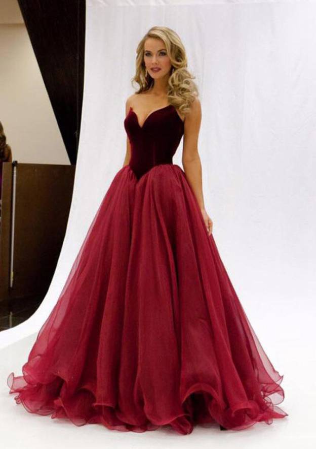 Organza Sweep Train A-Line/Princess Sleeveless Sweetheart Zipper Prom Dress With Pleated