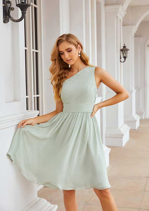 knee length one shoulder dress Allure One Shoulder Knee Length Dress Silver