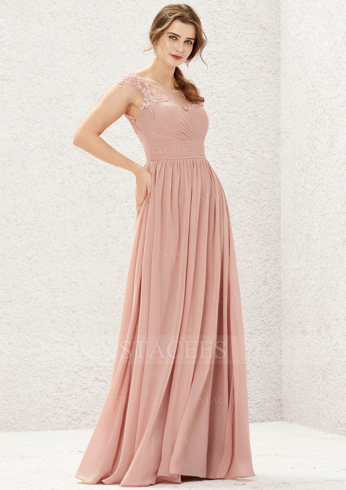 charmeuse and chiffon bridesmaid dress tailor shop custom made quartz colo – Shenzhen Stephanie Apparel Ltd. Shenzhen Tailor Size:XL - 40 Ruching Split tissue paper dress Church Dresses | Women's