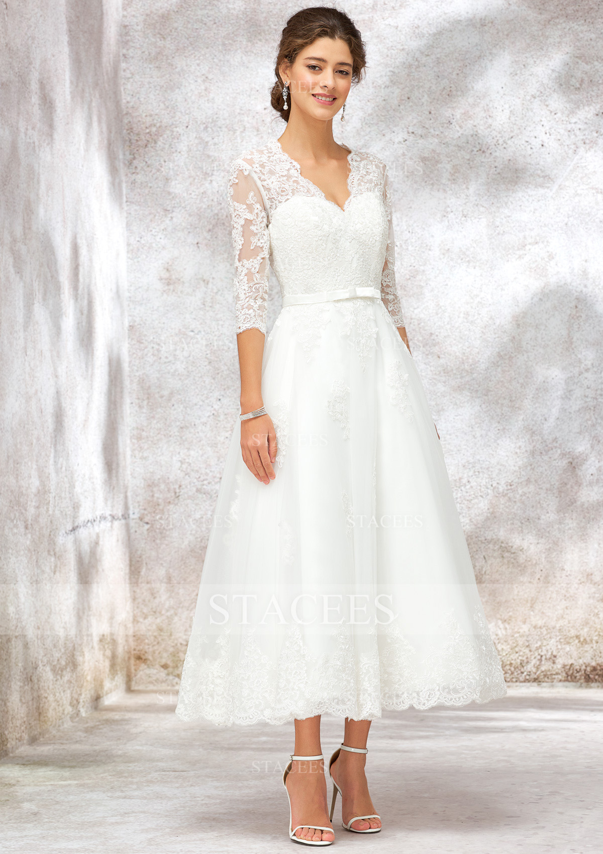 tea length a line dress Cocktail Dress Beautiful A-Line Tea-Length Sweetheart Neck Lace Party Dresses