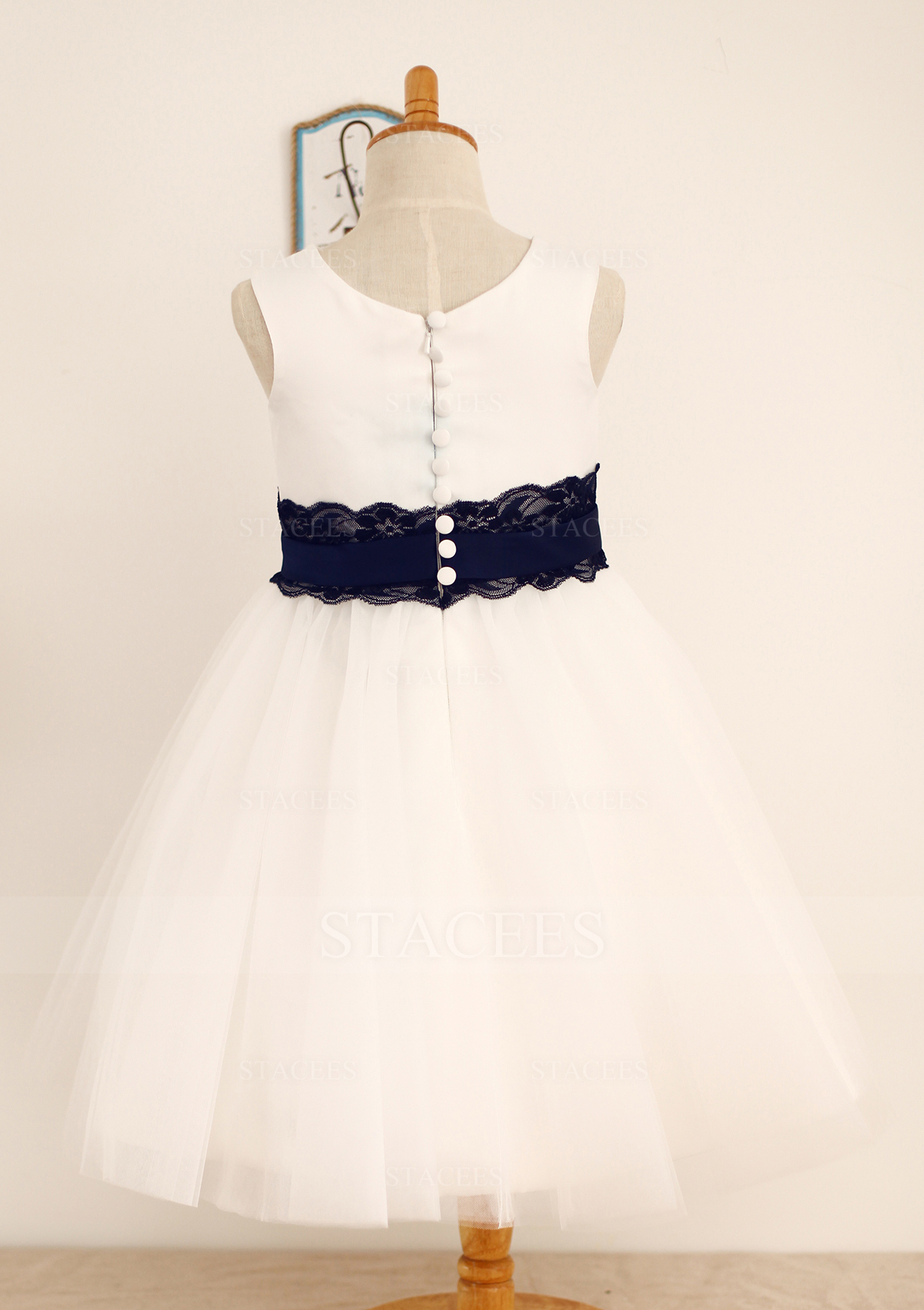 girls in white dresses with blue satin sashes Ball Gown Scoop Neck Tea-Length Tulle Flower Girl Dress Lace - Flower Girl Hot Pink POCKET amazon navy blue bridesmaid Color:Black/White Animal