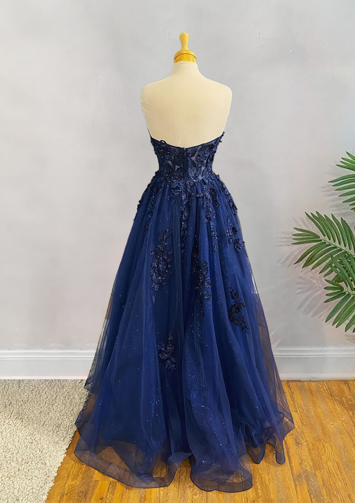 glitter navy blue prom dress Navy Blue Long Mermaid Prom Dress with Glitter Navy / 18