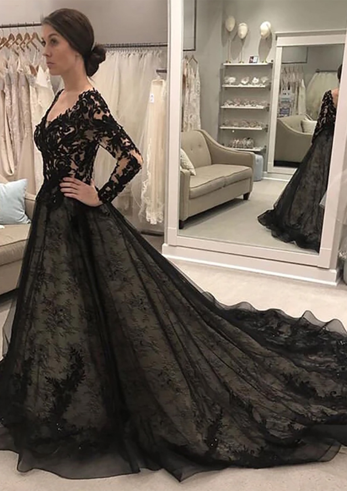 long sleeve black dress for wedding ZAPAKA Women Sparkly Champagne Back Long Mother of the Bride Dress V Neck Sequined Top Long Sleeves Wedding Guest Dress, Champagne+Black / US20W