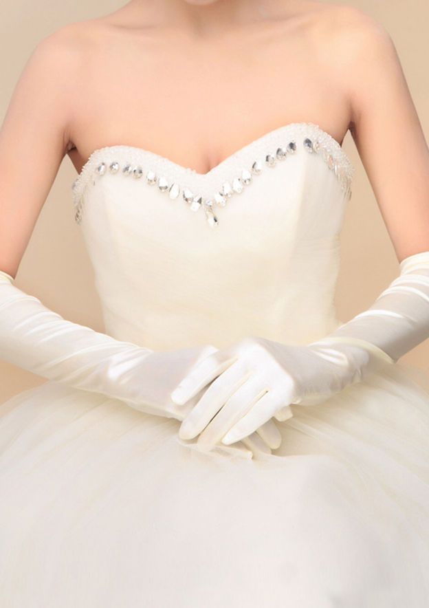 Elbow Length Satin Fingertips Bridal/Wedding Gloves