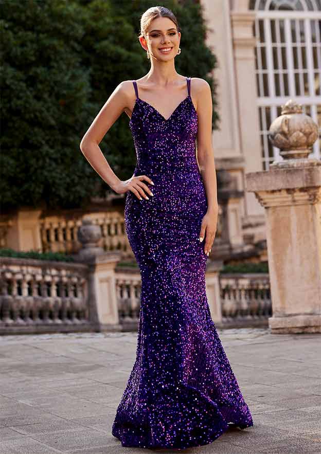 trumpet mermaid v neck sweep train jersey evening dress Stacees Prom Dress Trumpet/Mermaid V Neck Sleeveless Sweep Train Jersey