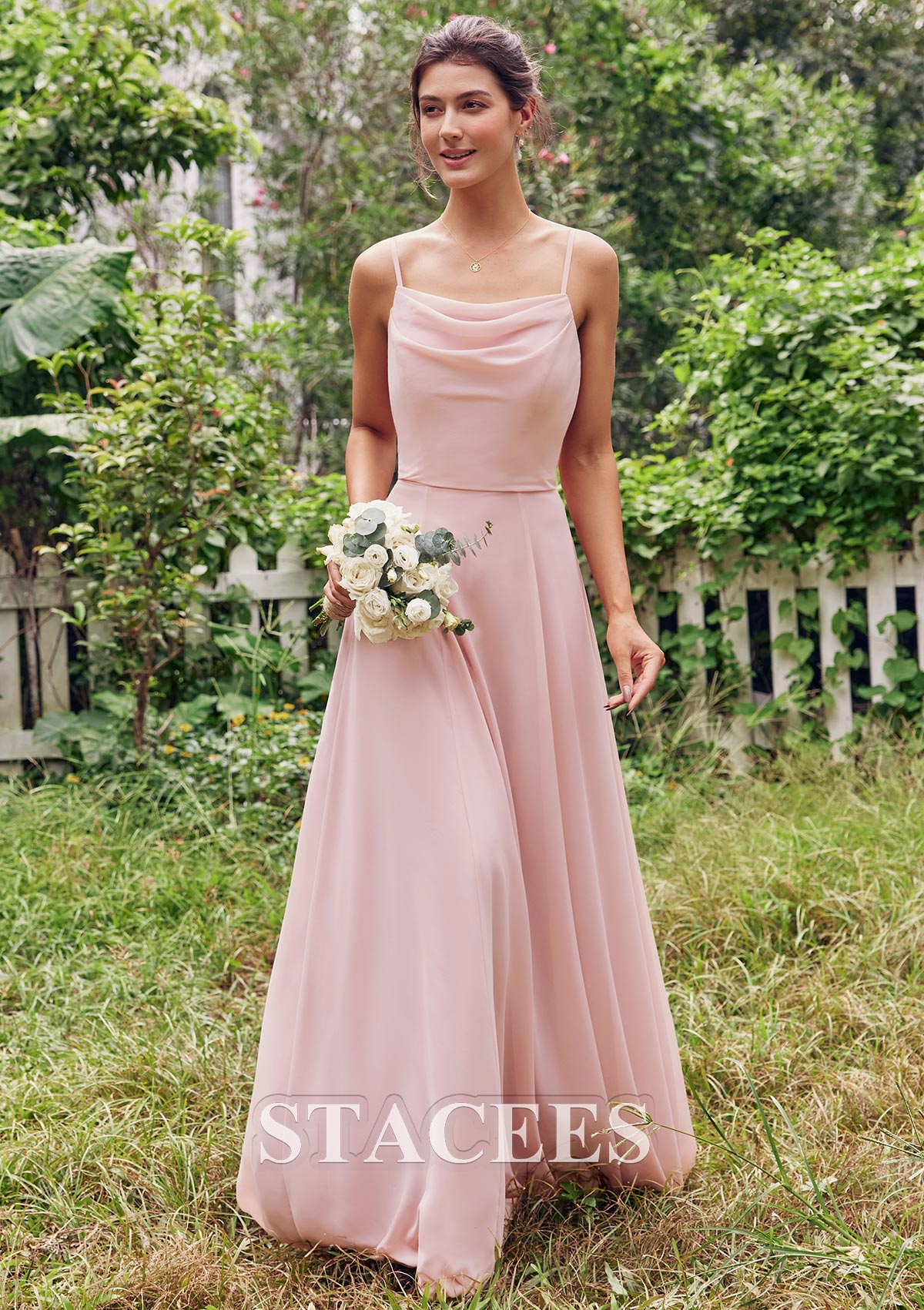 bridesmaid dresses chch A-line Cowl Neck Sleeveless Floor-Length Chiffon Bridesmaid Dress S7443B - Bridesmaid  Dresses
