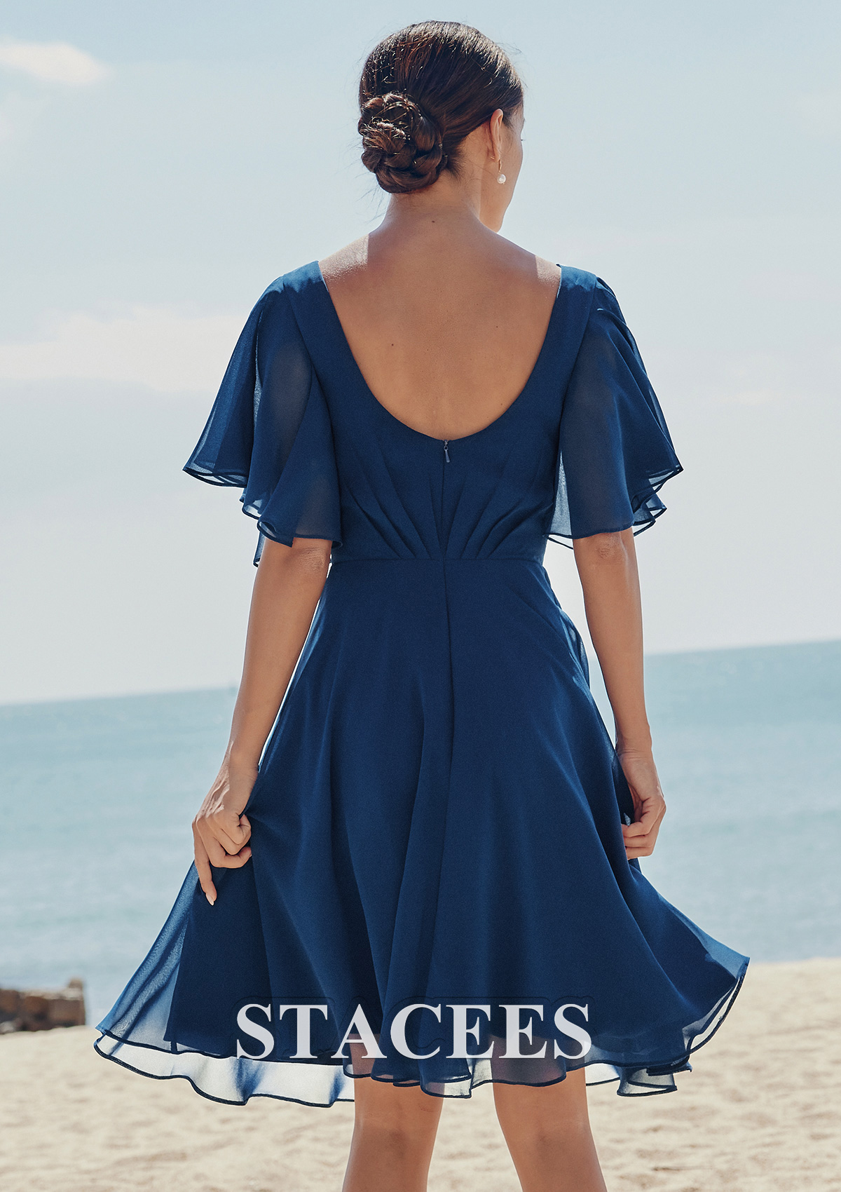 navy bridesmaid dresses knee length Short Navy blue dress Navy blue bridesmaid dress Navy blue cocktail dress Navy party dress Navy blue lace dress Short bridesmaid