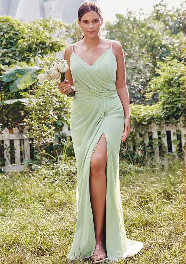 asteria sweetheart chiffon long dress A-Line Empire Floor Length with Beaded Straps and Split Front Perfect for formal Asteria Dress Sweetheart | TikTok
