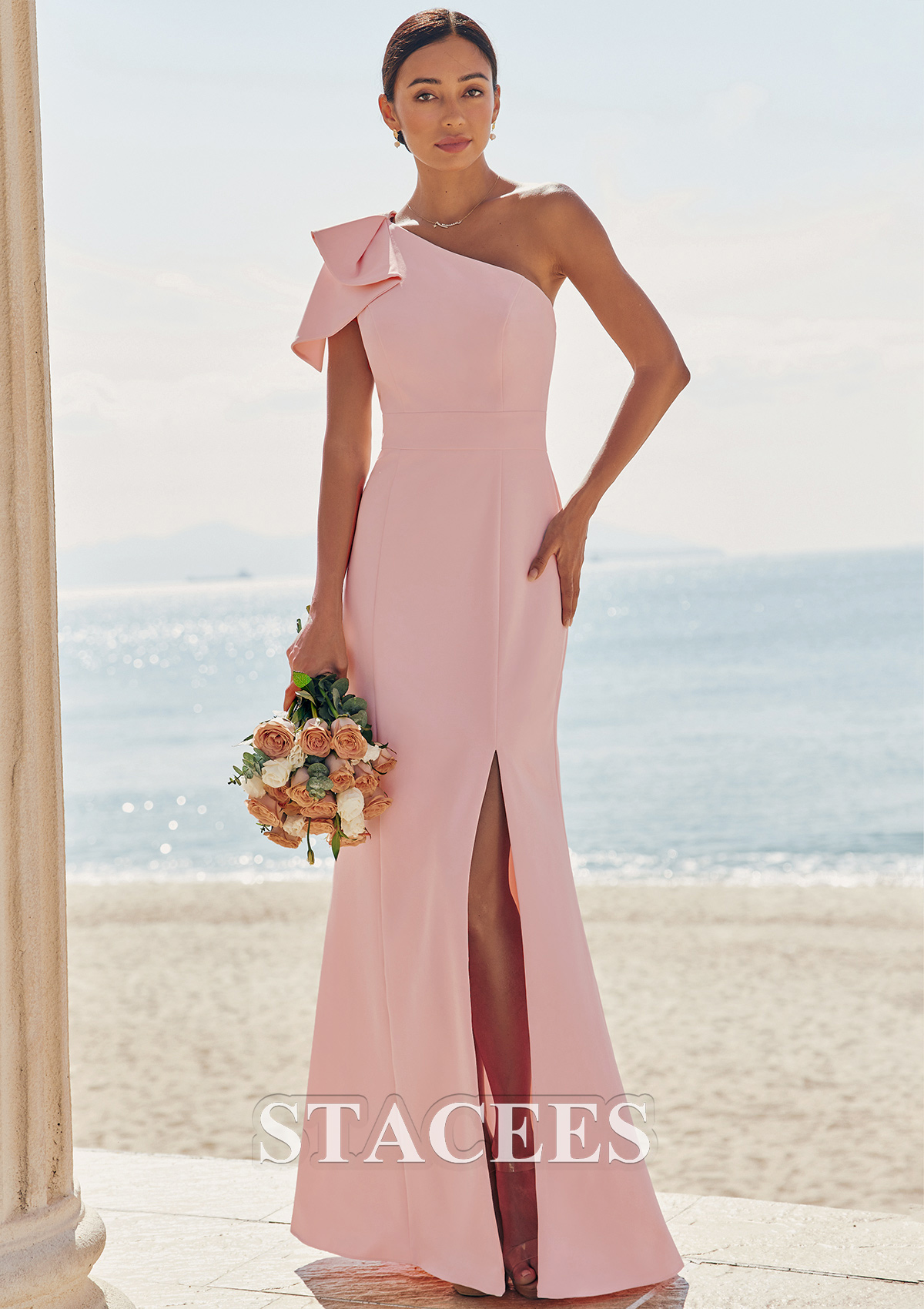 one shoulder bridesmaid dresses long Burgundy / 6
