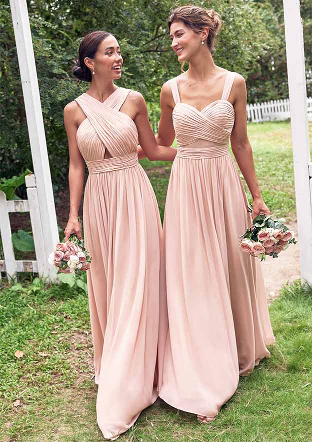 a line sweetheart bridesmaid dress Chiffon Sweetheart Neckline A-line Bridesmaid Dresses With Appliques Custom Size / Custom Color