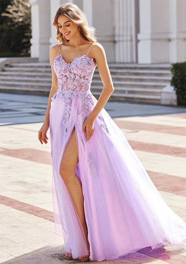butterfly dresses prom Off the Shoulder 3D Lace Long ARD1980 Butterfly Lace4 Lavender Lace Homecoming Dresses Butterfly