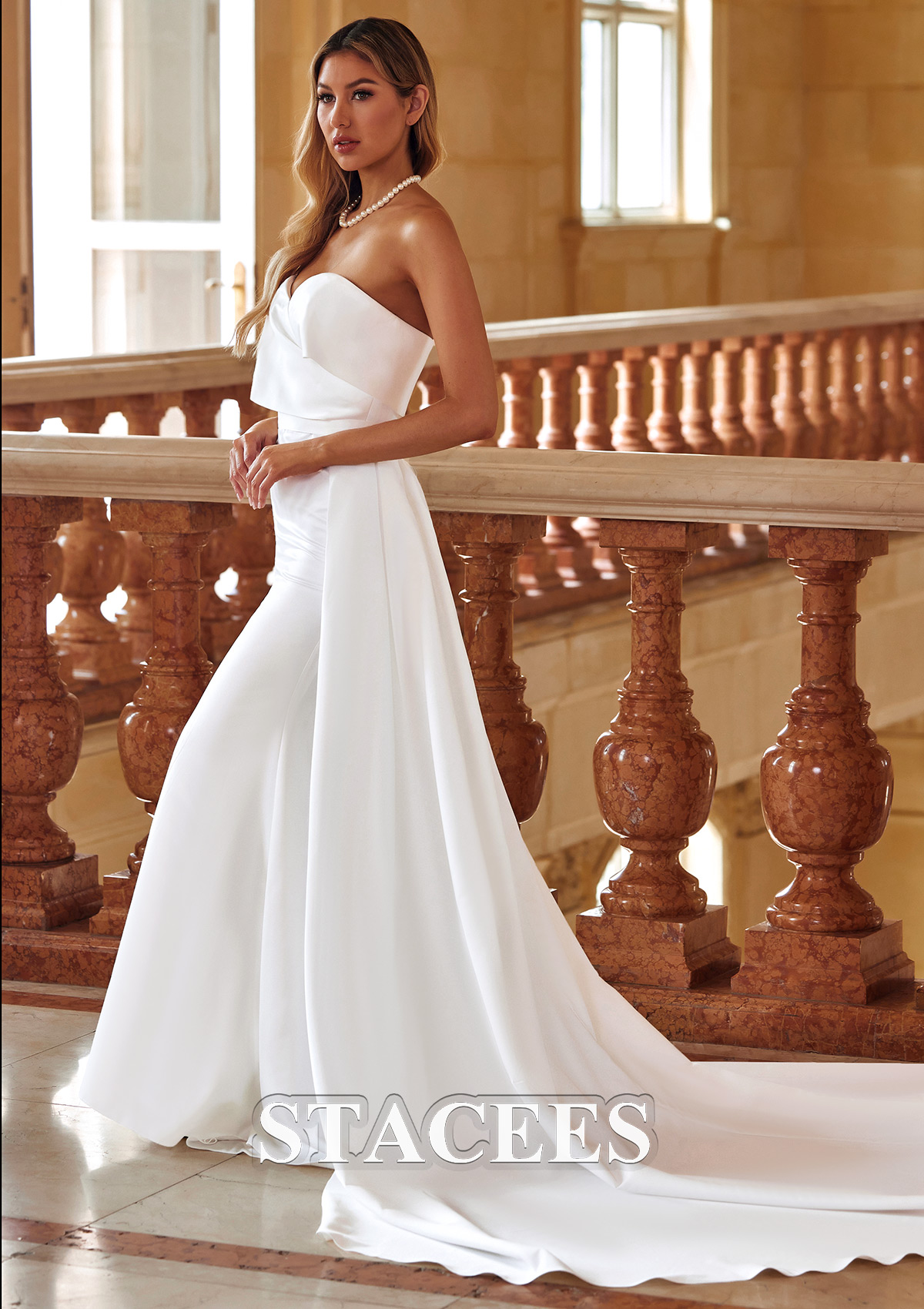 iron satin wedding dress F211003 Gorgeous Italian Satin A-line Wedding Dress with V-Neckline