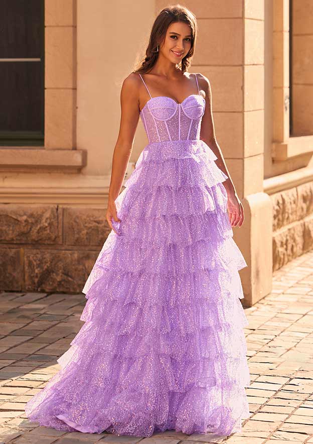 cute prom dresses pics Blue Spaghetti Straps Long Princess Pretty Prom Dresses For Girls