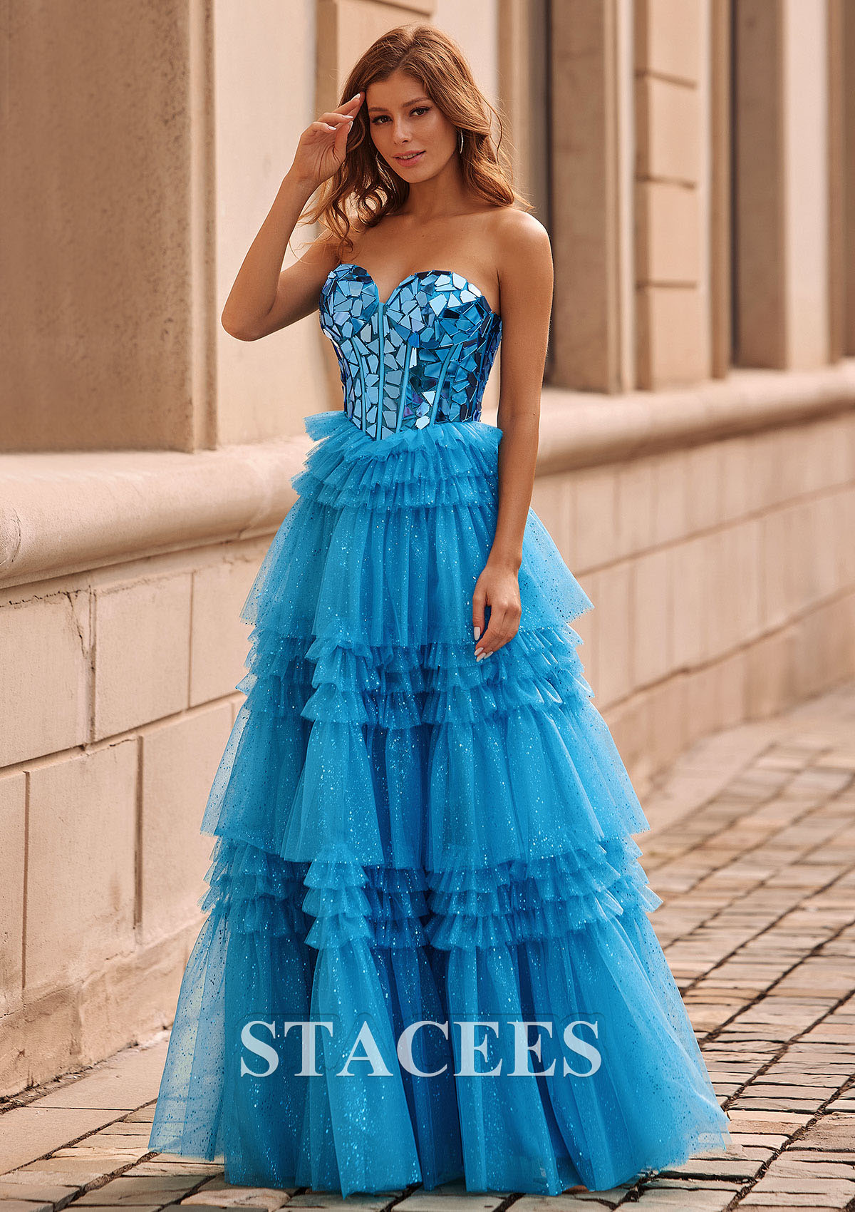 princess sweetheart prom dresses Stacees 2026 Prom Dress A-line Floor-Length Tulle Sequins Glitter
