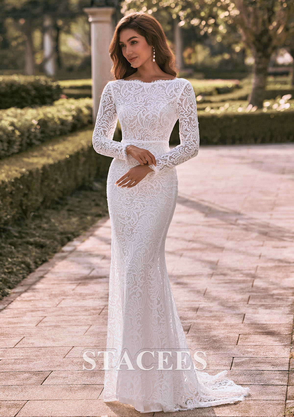 bateau mermaid wedding dresses SUNLEE | Mermaid bateau neckline bridal dress