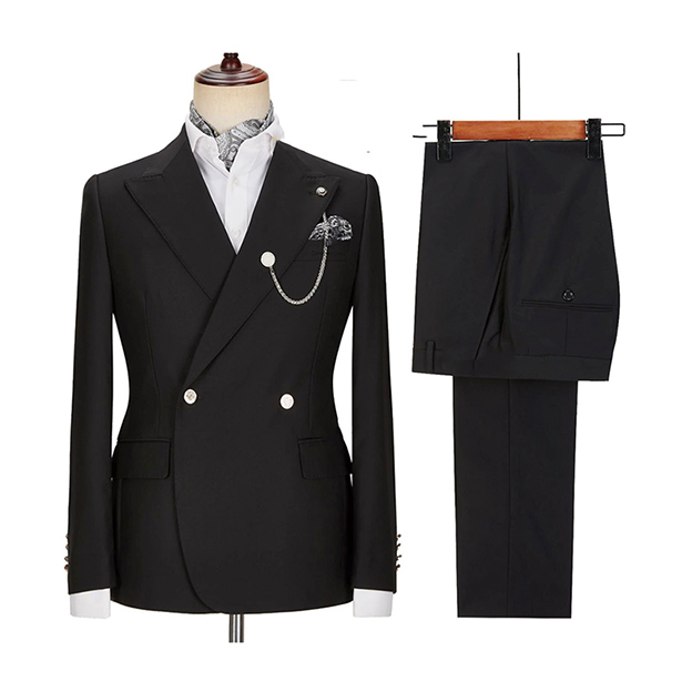 Revers pointu simple boutonnage 2 pièces costume homme pour mariage