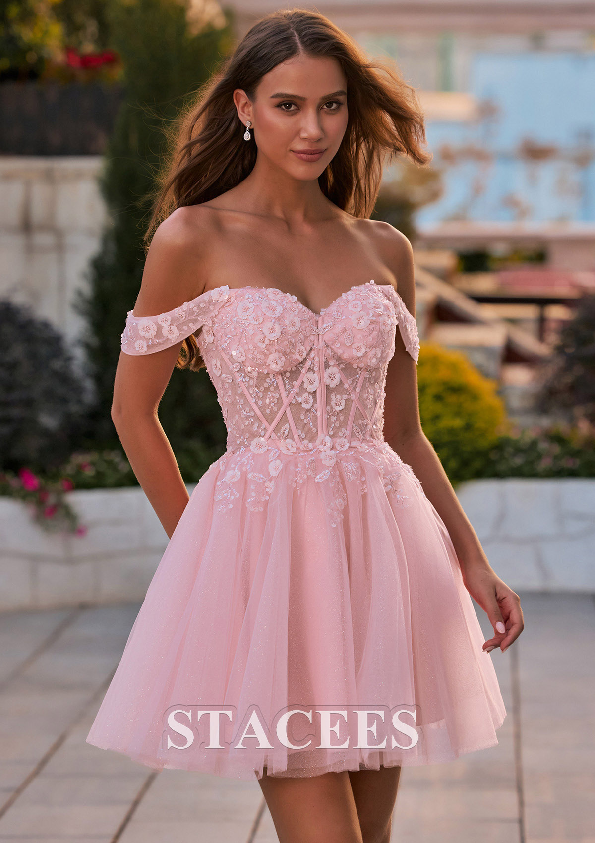 homecoming dresses toledo Metallic-Lace Short A-Line Homecoming Dress CL9245 Emerald / XSmall