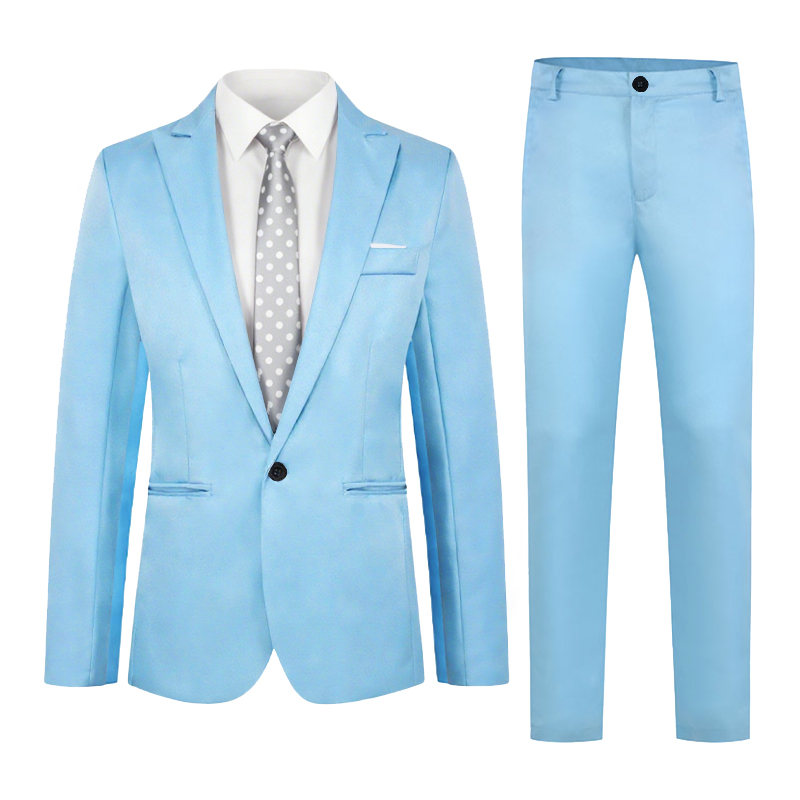 Revers cranté simple boutonnage 2 pièces costume homme pour bal