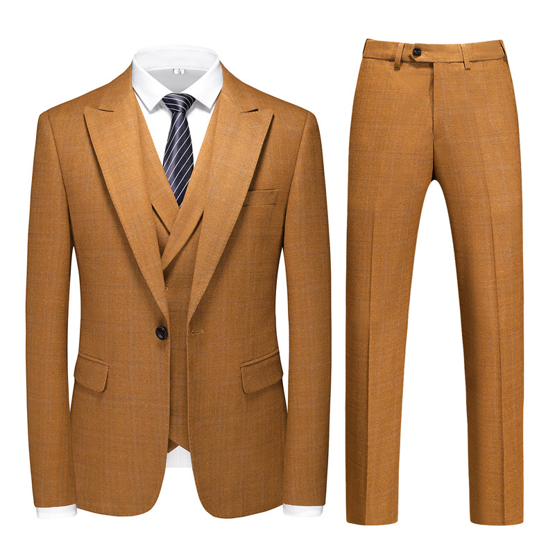 Revers pointu simple boutonnage 3 pièces costume homme pour mariage