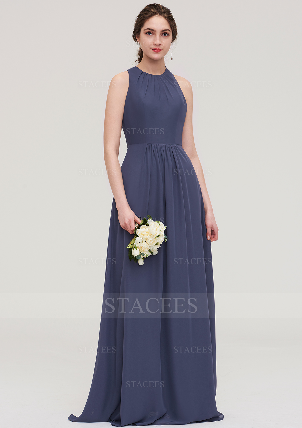 stormy blue dress Azazie Janine