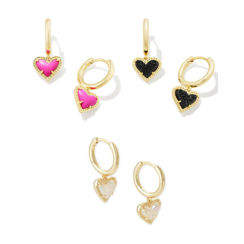 White Stylish Sweet Female Copper Resin Heart Earrings - STACEES