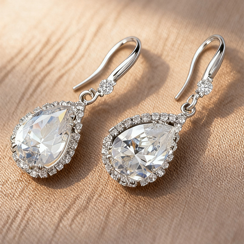 White Exquisite Gorgeous Girls' Alloy Earrings with Artificial Crystal - STACEES