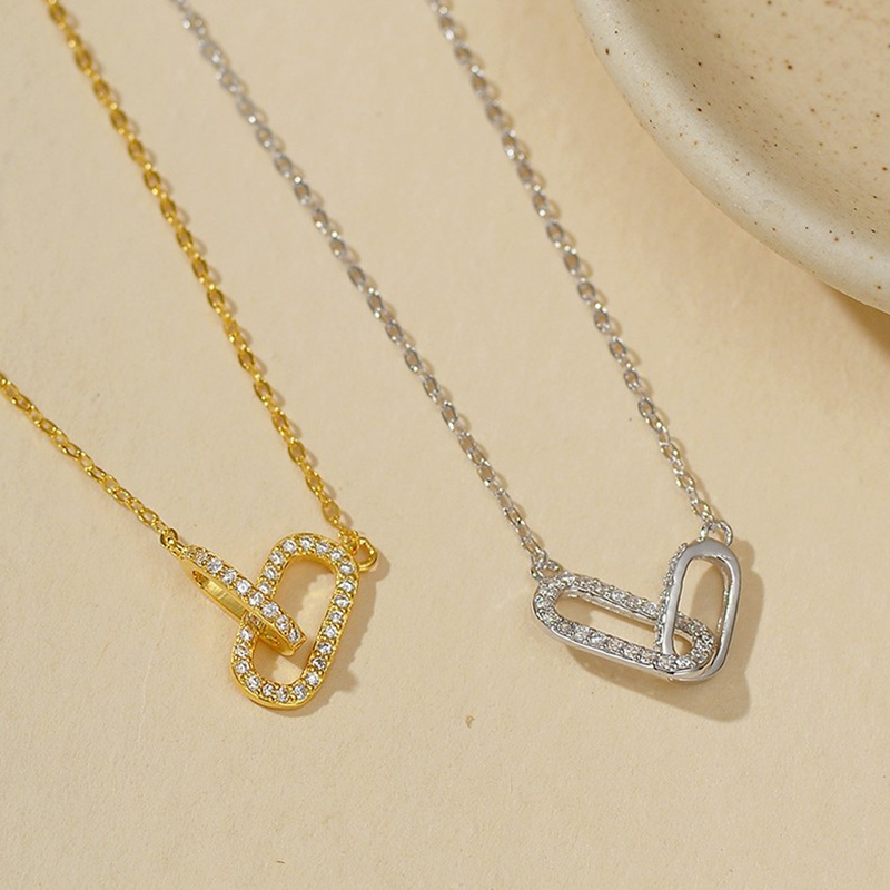 Collar precioso de acero inoxidable con zirconio cúbico para mujer