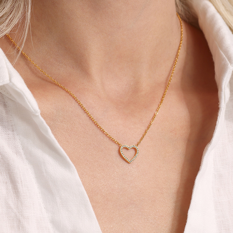 Romantique doux cuivre colliers avec zircone cubique