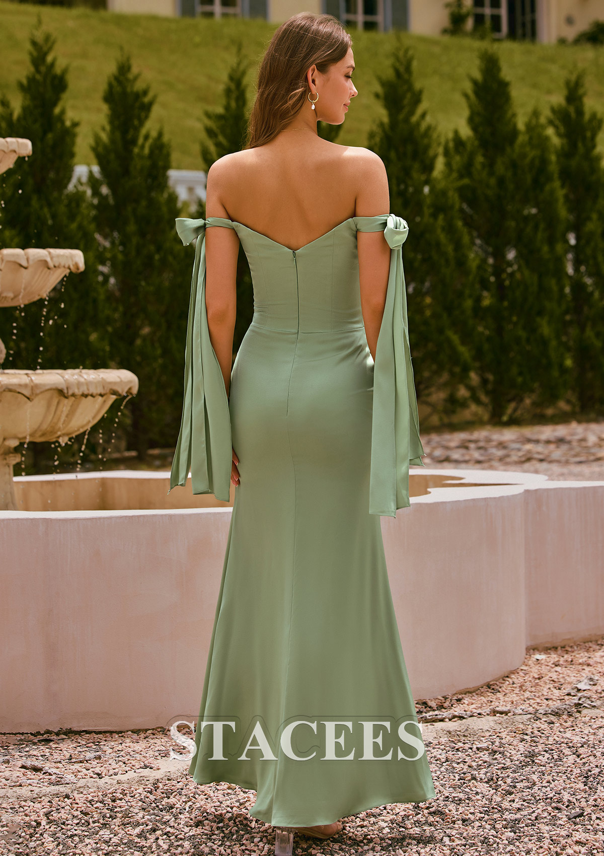 satin back crepe tie shoulder bridesmaids dress Coast Women's Honoured Satin Back Crepe V Neck Tie Shoulder Maxi Bridesmaid Dress in Dusty Mauve