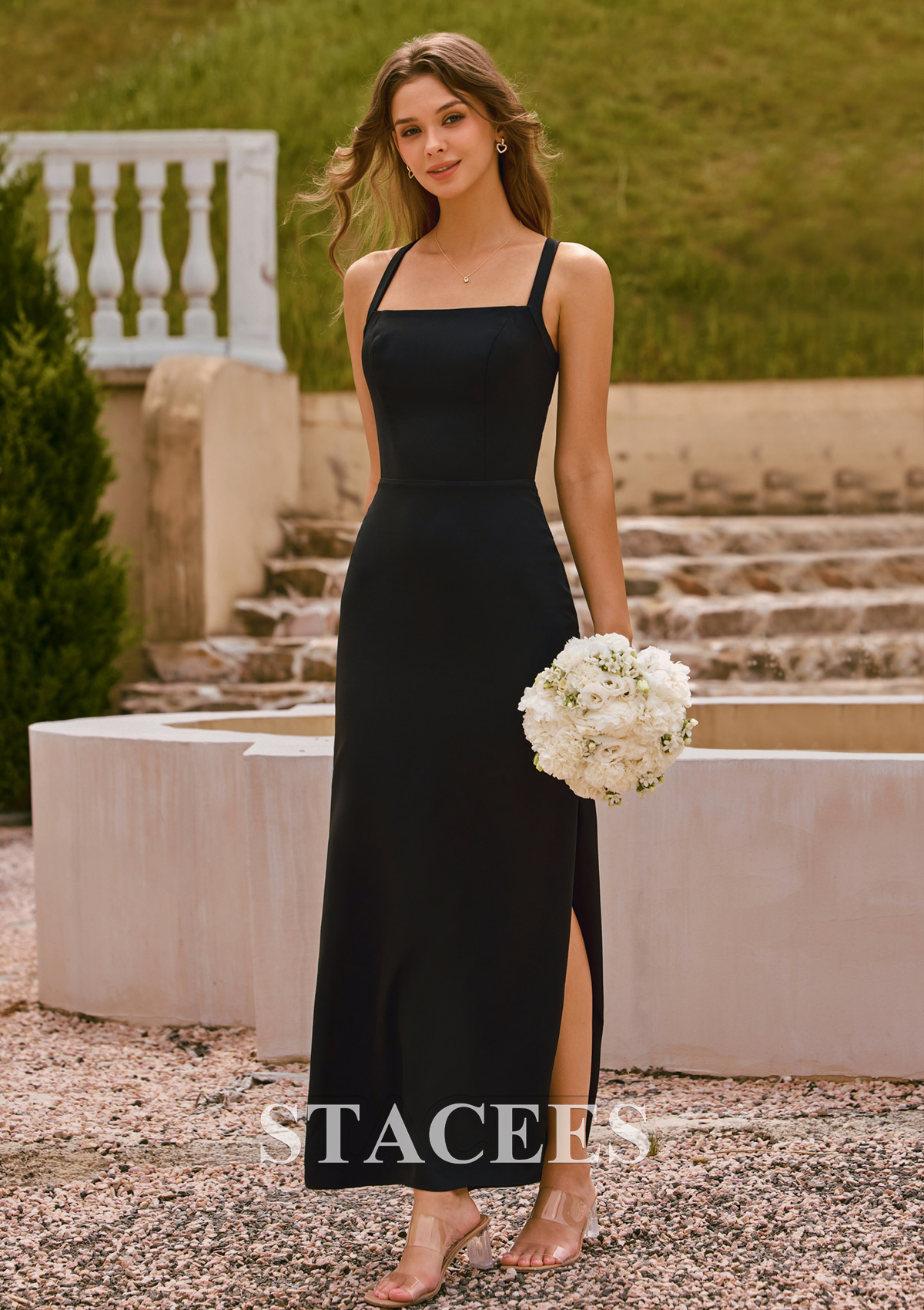 simple fitted dress Embroidered open back sheath wedding dress 8 US / Off White