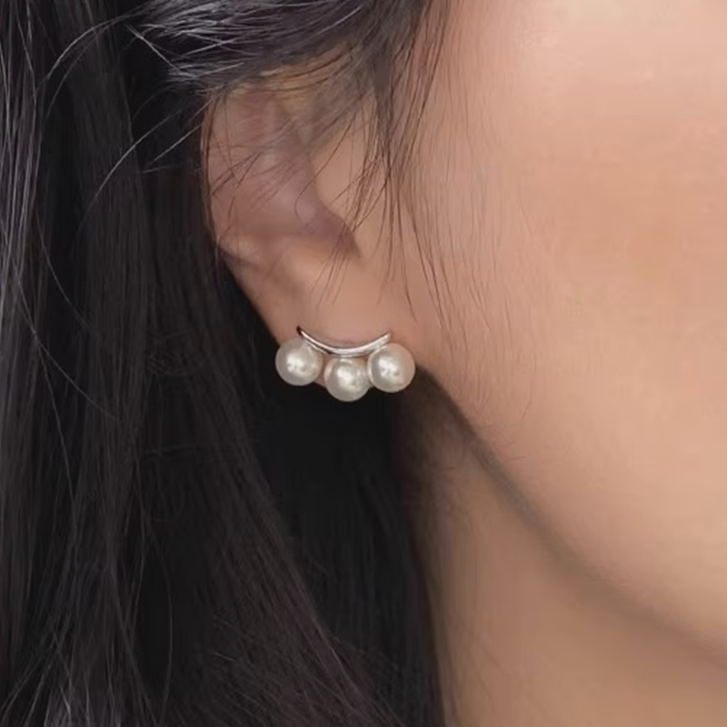 Argent Romantique ancien alliage boucles d'oreilles avec perles d'imitation - STACEES