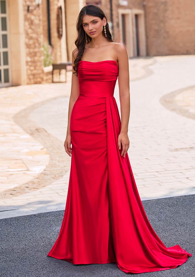 tight formal dress Backless V-neck Fitted Bright Red Prom Dress