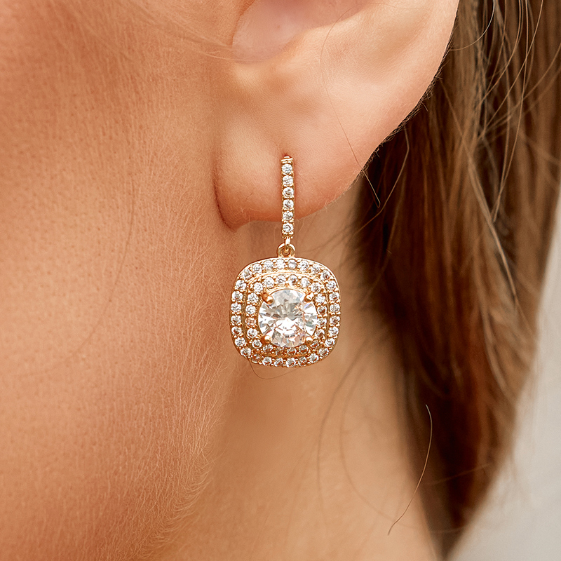 Attractive Gorgeous Romantic Girls' Earrings with Cubic Zirconia