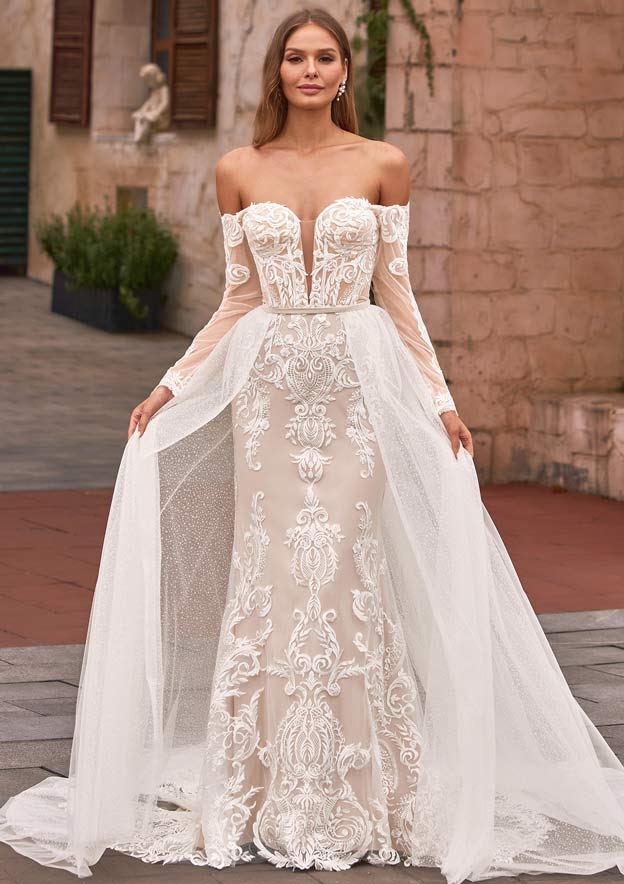 ivory trumpet wedding dress Mermaid Champagne STACEES simple trumpet wedding dress