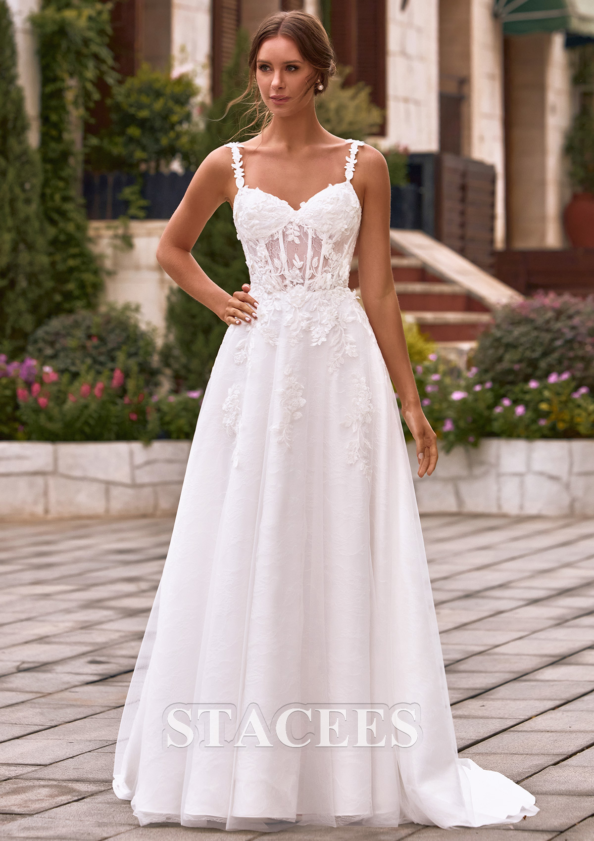 dress a line elegant A-Line Wedding Dress with Strap May Queen MQ2212