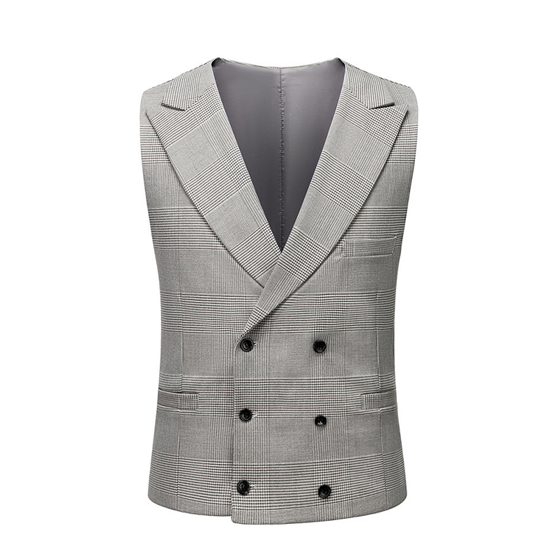 As picture Plaid Peak Lapel Single Breasted 3 Piece Men's Prom Suit - STACEES