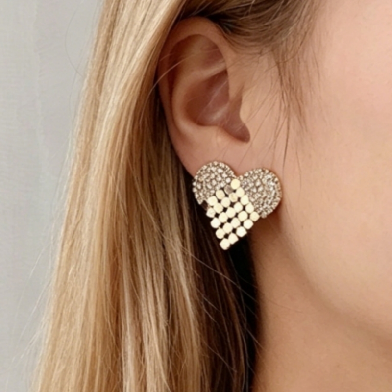 Attractive Charming Heart Alloy Cubic Zirconia Earrings