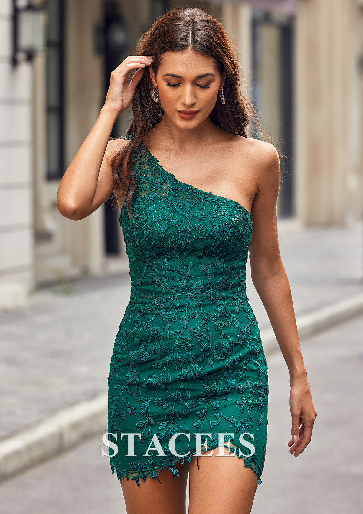 Dark Green Cubierta un hombre tul corto/mini vestido para homecoming - STACEES