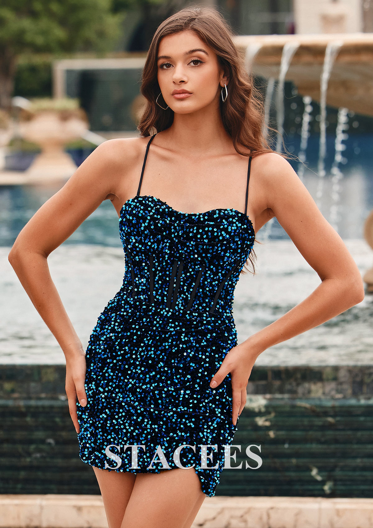 As Picture Sheath/Column Sweetheart Velvet Sequins Short/Mini Homecoming Dress with Pleated - STACEES